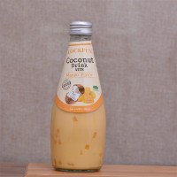 290ml new design oval glass bottle for coconut water / passionfruit with screw cap